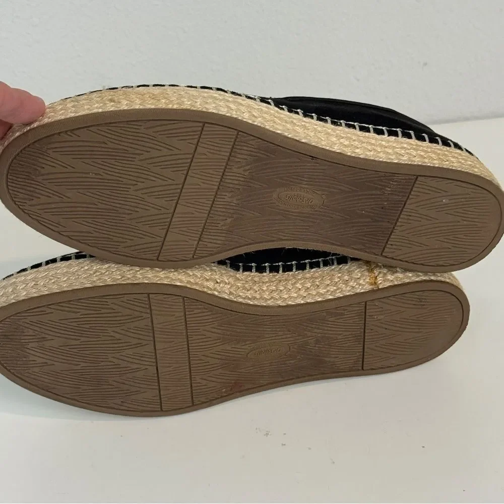Dr Scholl’s Far Out Black Microsuede Espadrilles 6.5